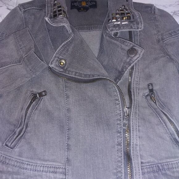 Lucky Brand girls moto style denim jacket - Picture 2 of 11